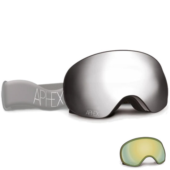 Aphex Goggle XPR matt black Silver - Strapfarbe wählbar